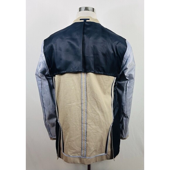 Jos A Bank 46L Tailored Fit Sport Coat Beige 100% Cotton Two Button Double Vents - Picture 8 of 8